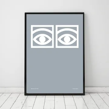 Ögon grey poster - 50x70 cm - Olle Eksell