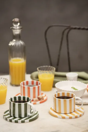 Monica cup with saucer 4-pack - Rust - Olsson & Jensen