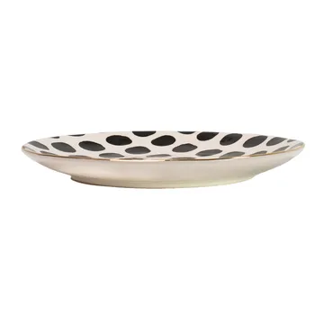 Vigdis plate - black and white-gold - Olsson & Jensen