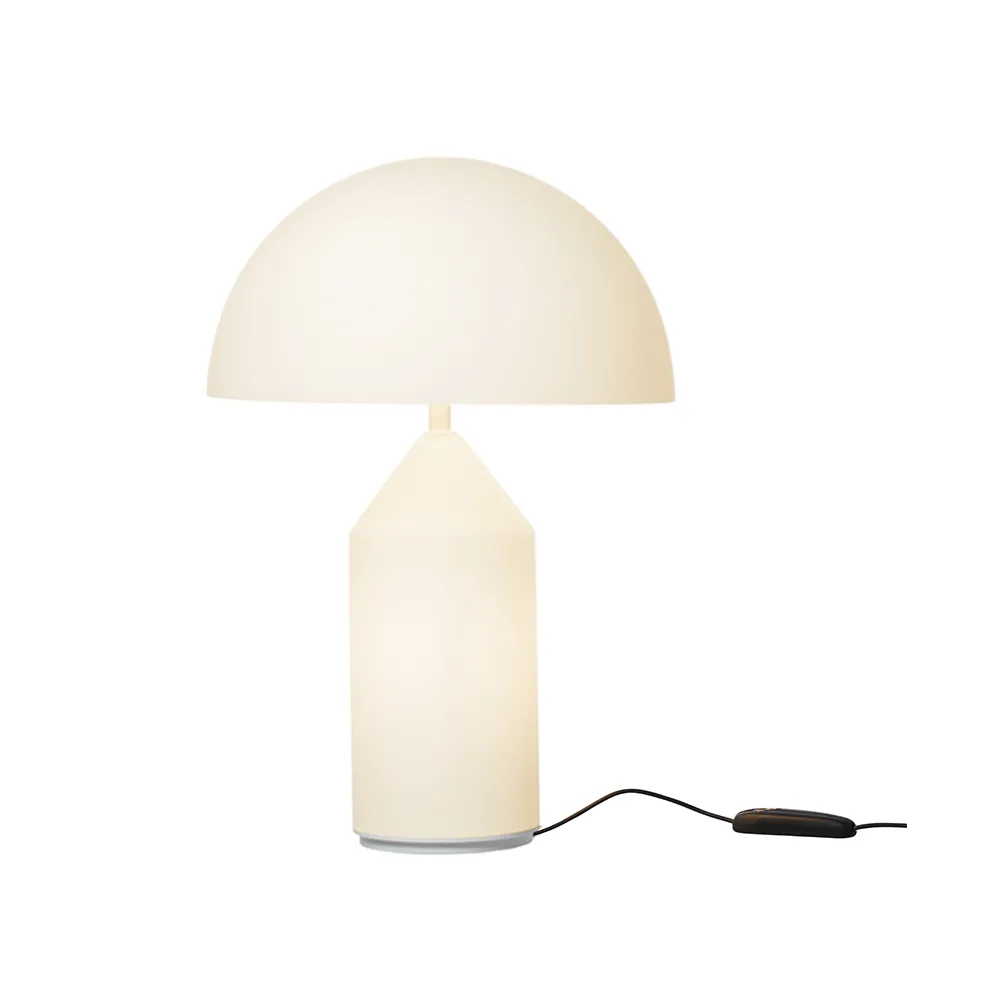 Atollo medium 235 table lamp glass, Opal Oluce