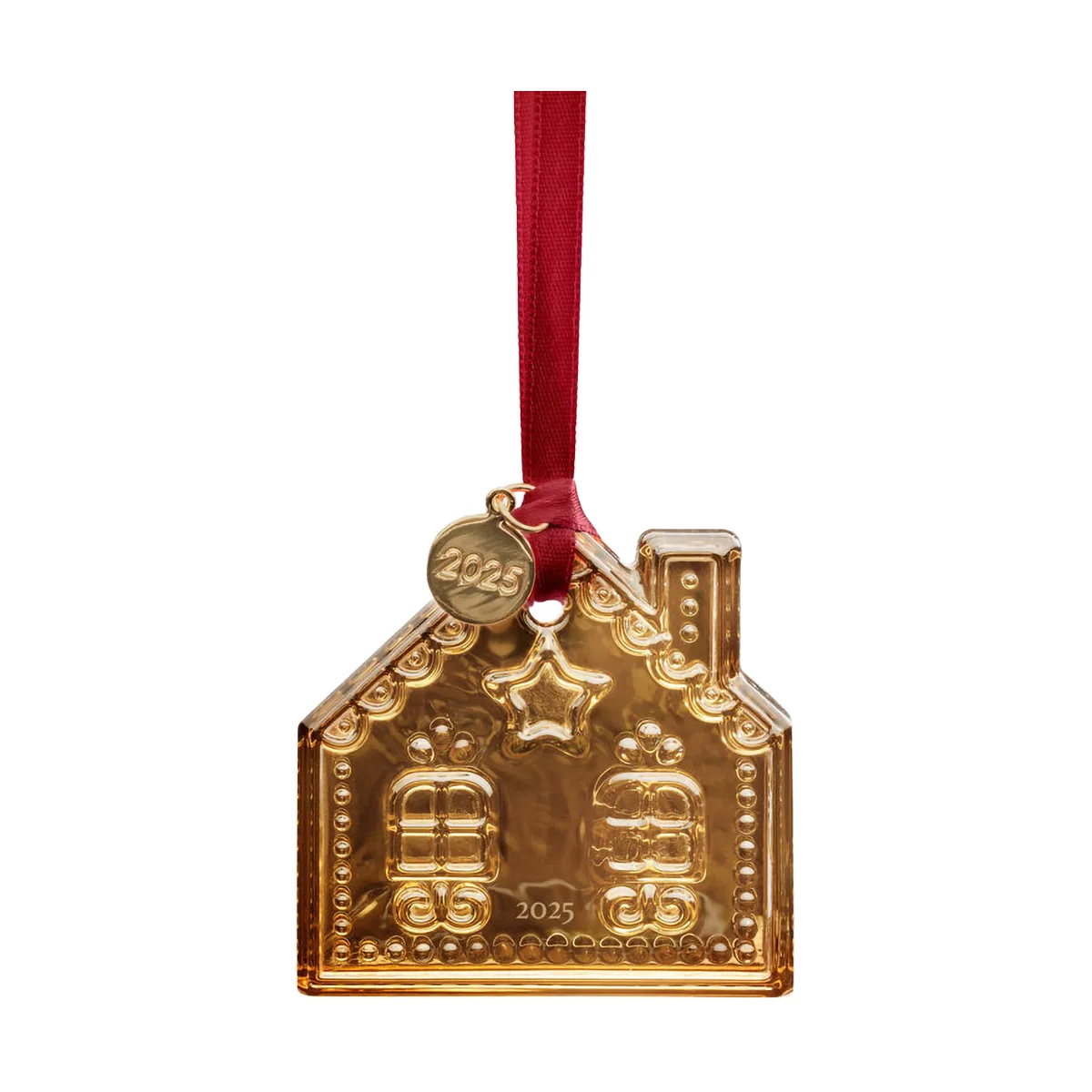 Annual holiday ornament Christmas decoration, Gingerbread House 2025, 21 K gold Orrefors