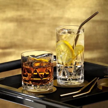 Peak metal straws 4-pack - Brass - Orrefors