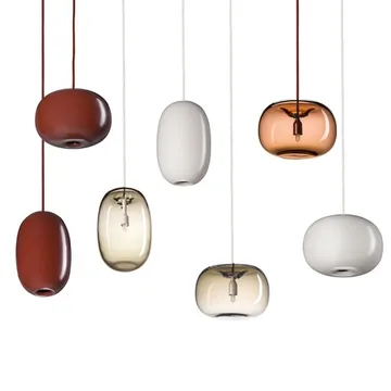Pebble pendant plump - warm grey-glass - Örsjö Belysning