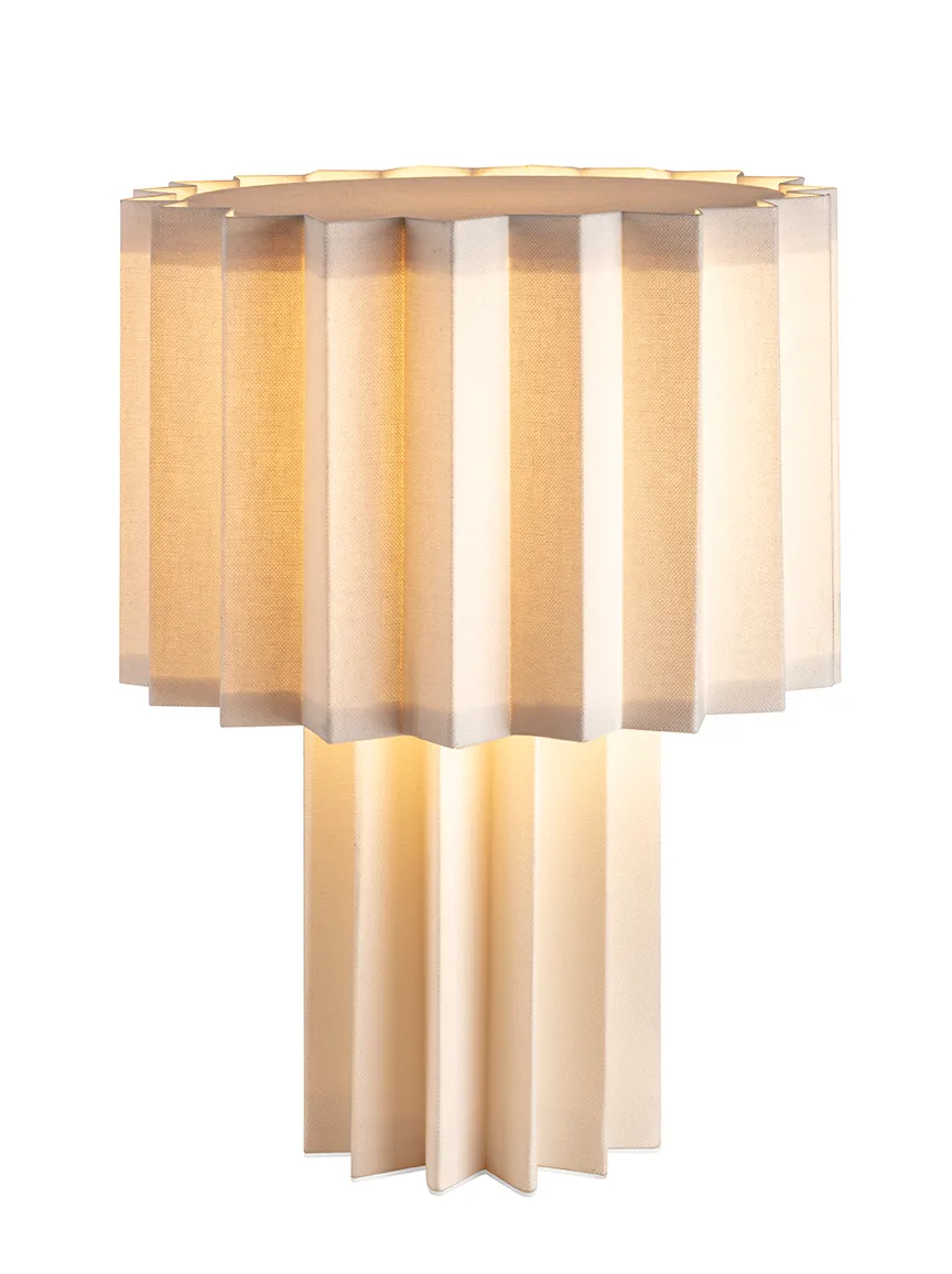 Plissé table lamp textile, White Örsjö Belysning