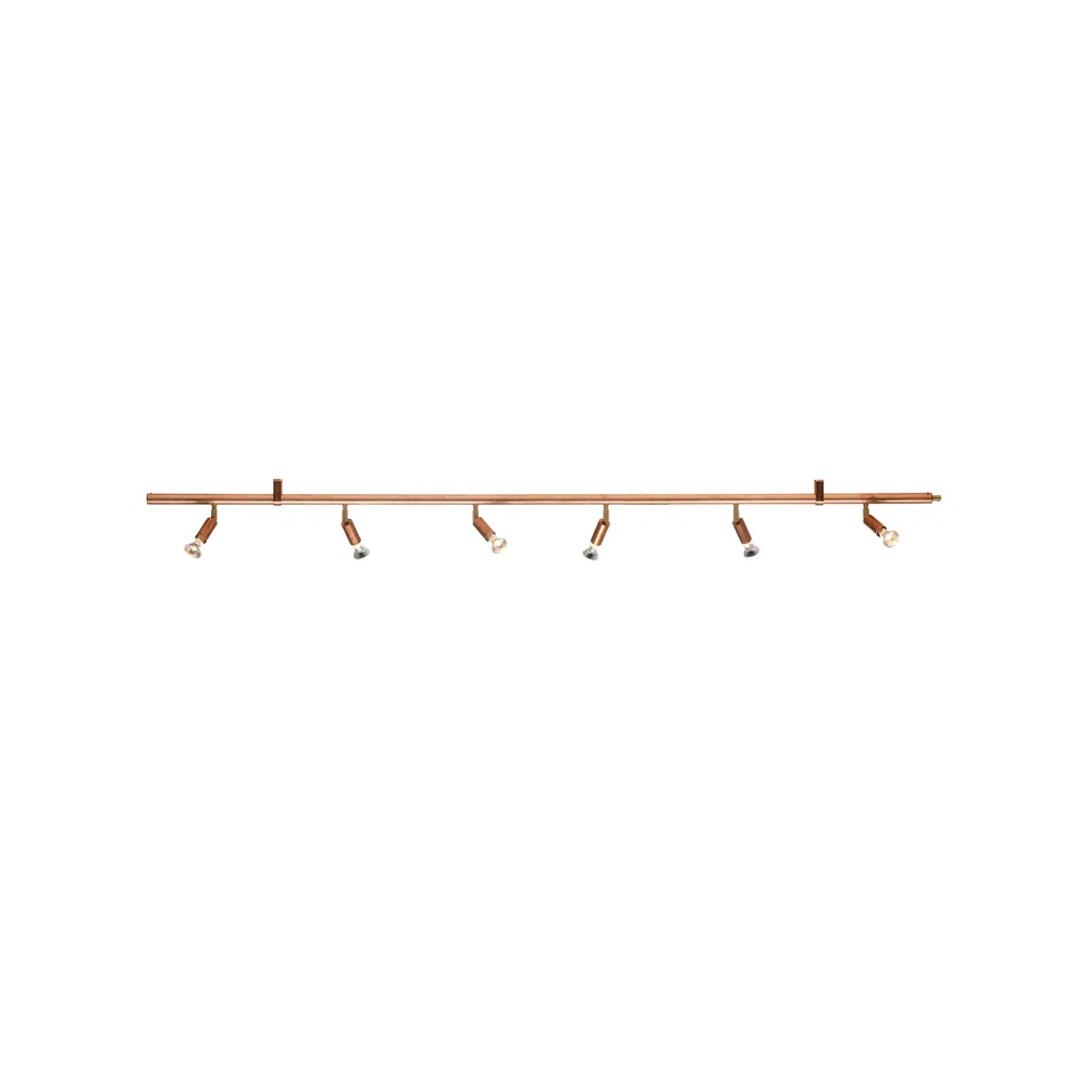 Star 6 wall and ceiling lamp, Copper, 200 cm Örsjö Belysning