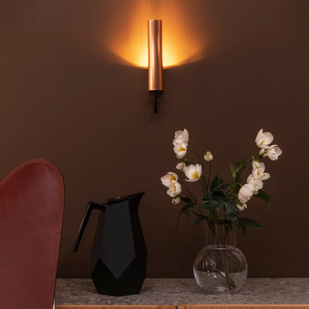 Visir wall lamp, Raw brass, fixed mounting Örsjö Belysning