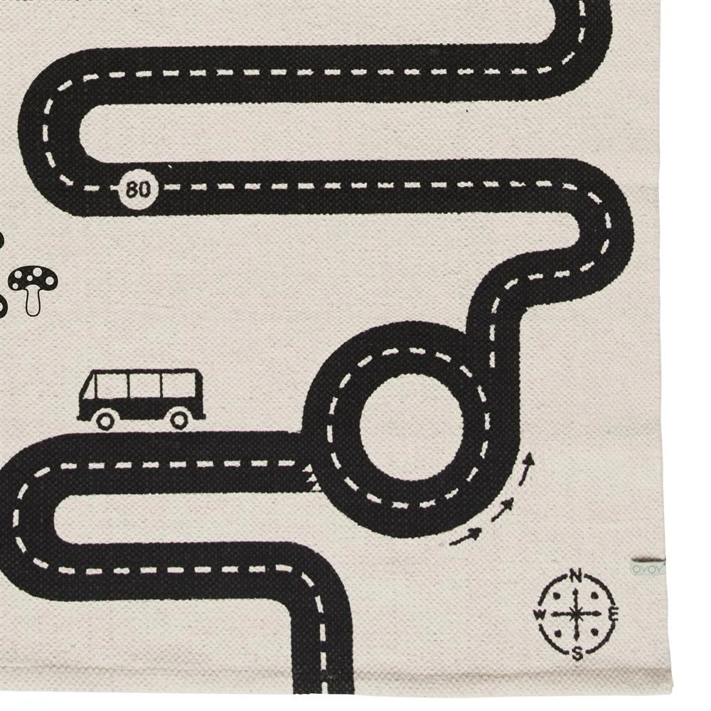 Adventure rug 70x180 cm, beige-black OYOY