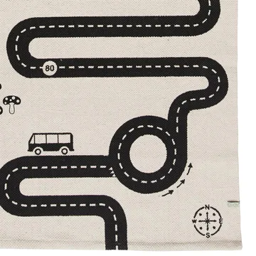 Adventure rug 70x180 cm - beige-black - OYOY