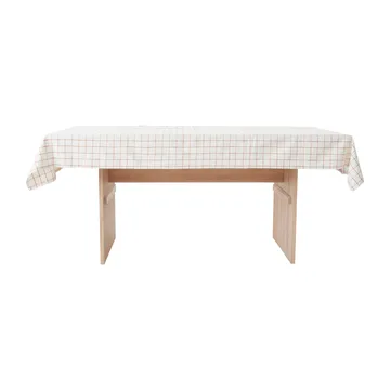 Grid table cloth 140x260 cm - Off white-red - OYOY