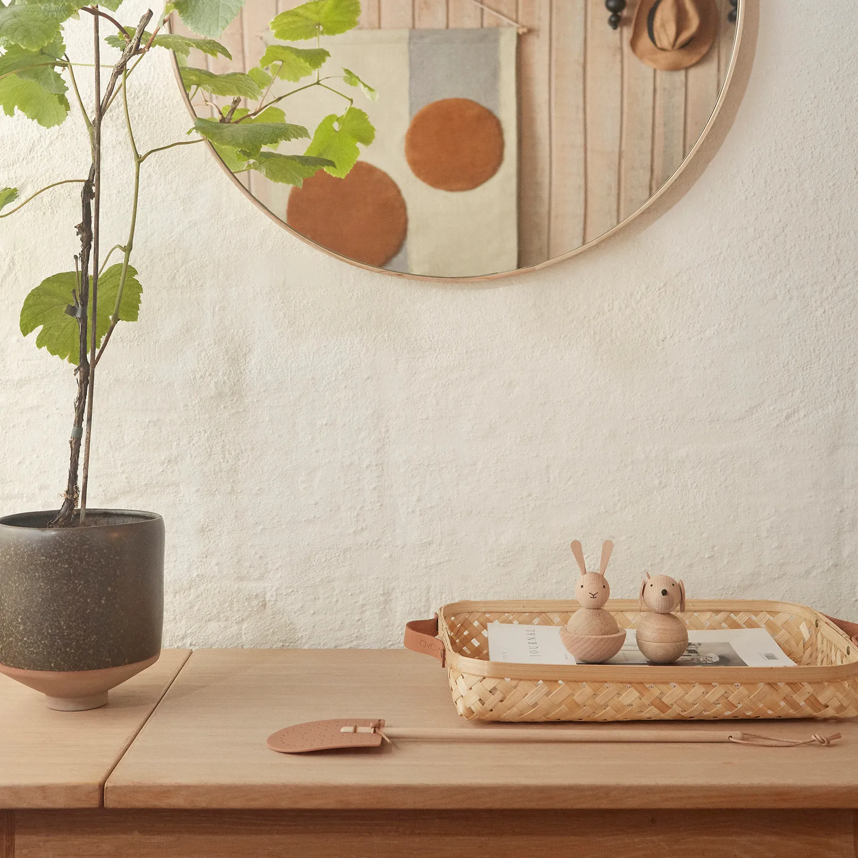 Hagi flower pot Ø17.5 cm, brown OYOY