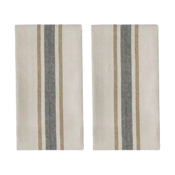Linu kitchen towel 2-pack - Black - OYOY