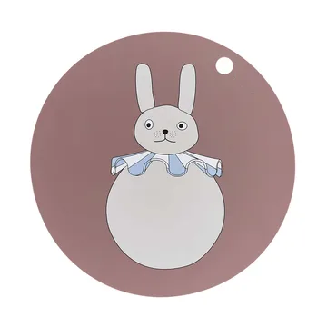Rabbit Pompom placemat Ø39 cm - Clay - OYOY