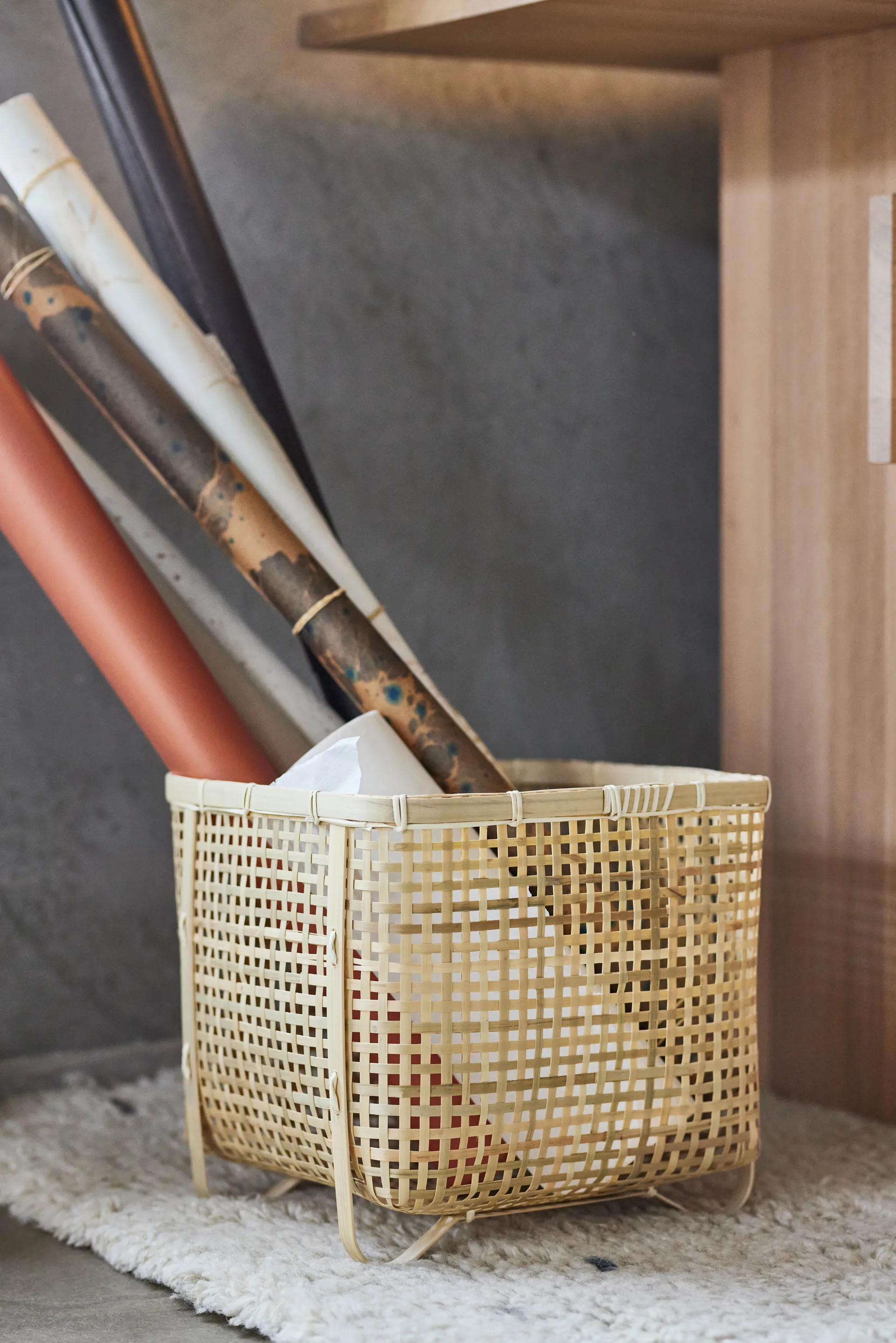 Sport Storage Basket Square, Nature OYOY