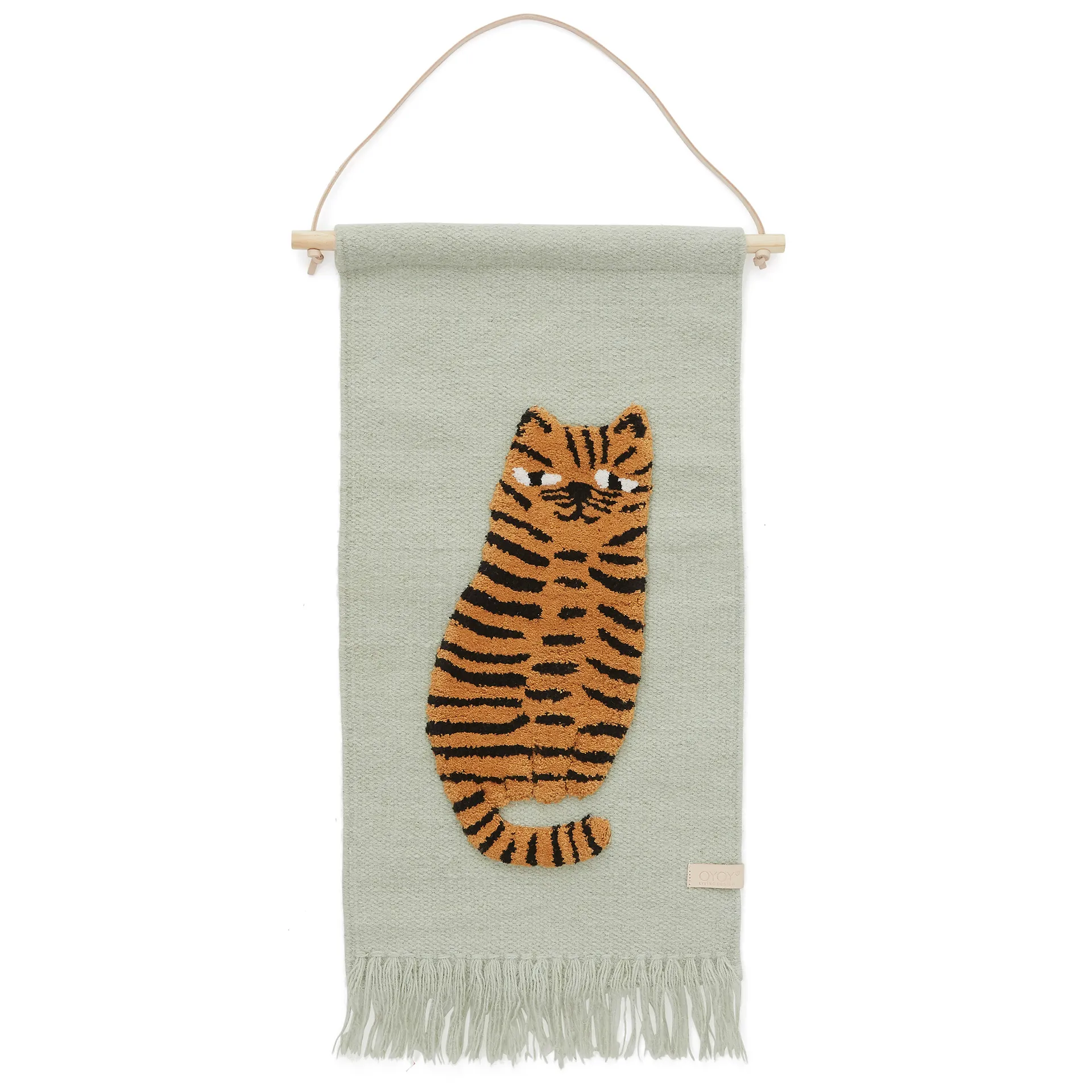 Tiger wall decoration 32x70 cm, green OYOY