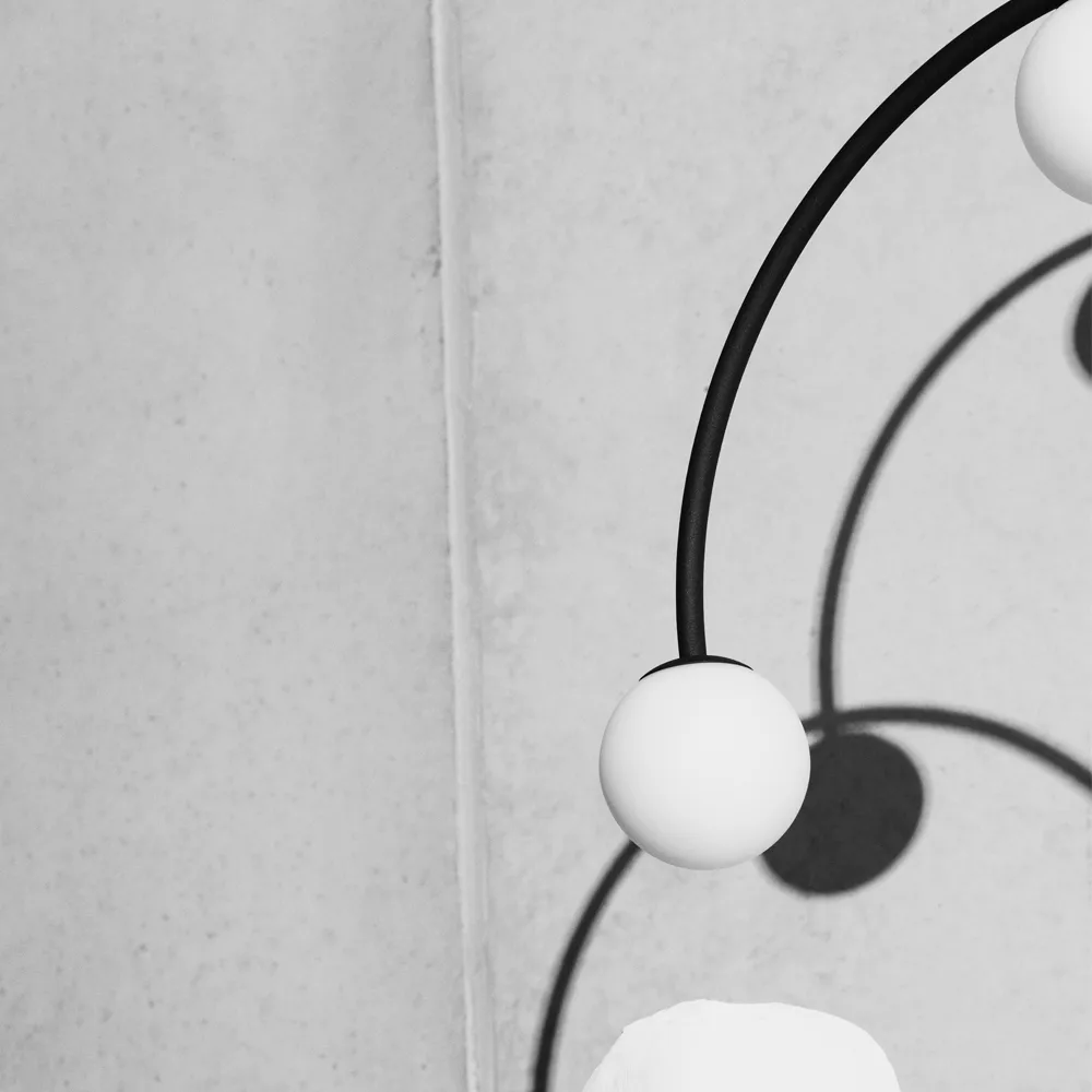 Bounce 169 pendant lamp, Black, opal glass Pholc