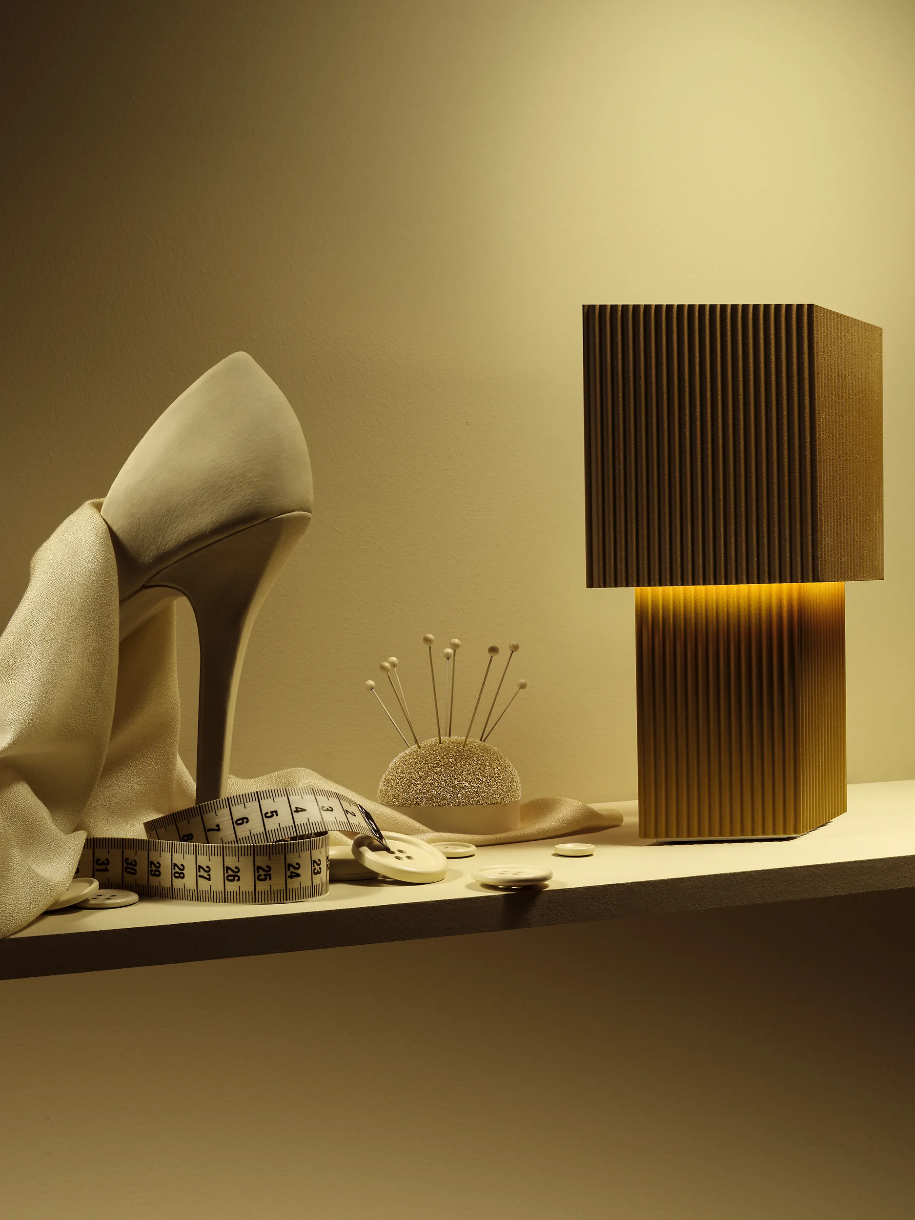 Romb Mini portable table lamp 19 cm, Cumin Pholc