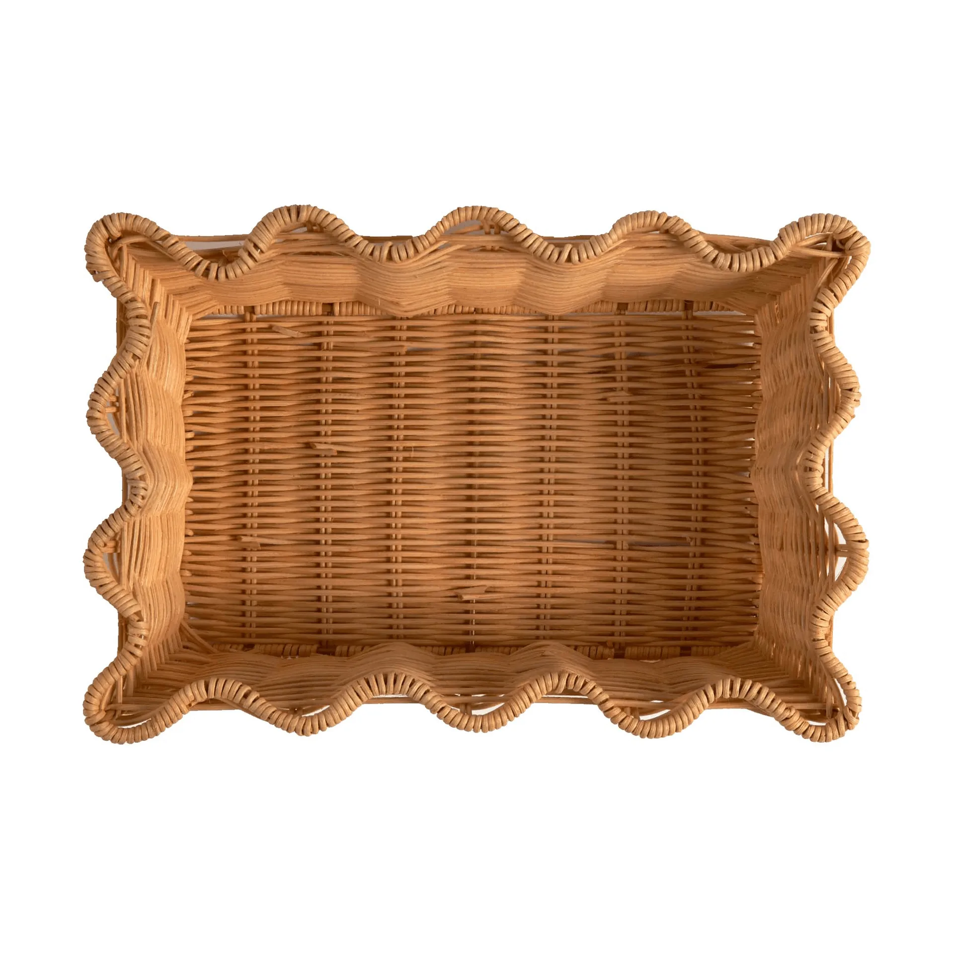 Scallop Rattan basket, Natural, 20x30 cm Pick a Poppy