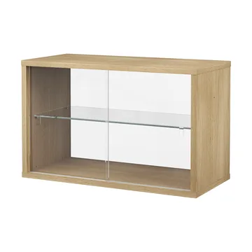 Pira display cabinet - White oak–clear glass, 70x31 cm, glass back - Pira