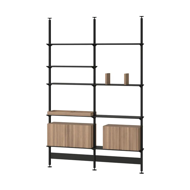 Pira G2 shelving system F C A Black/Walnut 248–255 cm - Pira