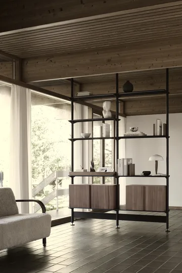 Pira G2 shelving system F C A Black/Walnut 248–255 cm - Pira