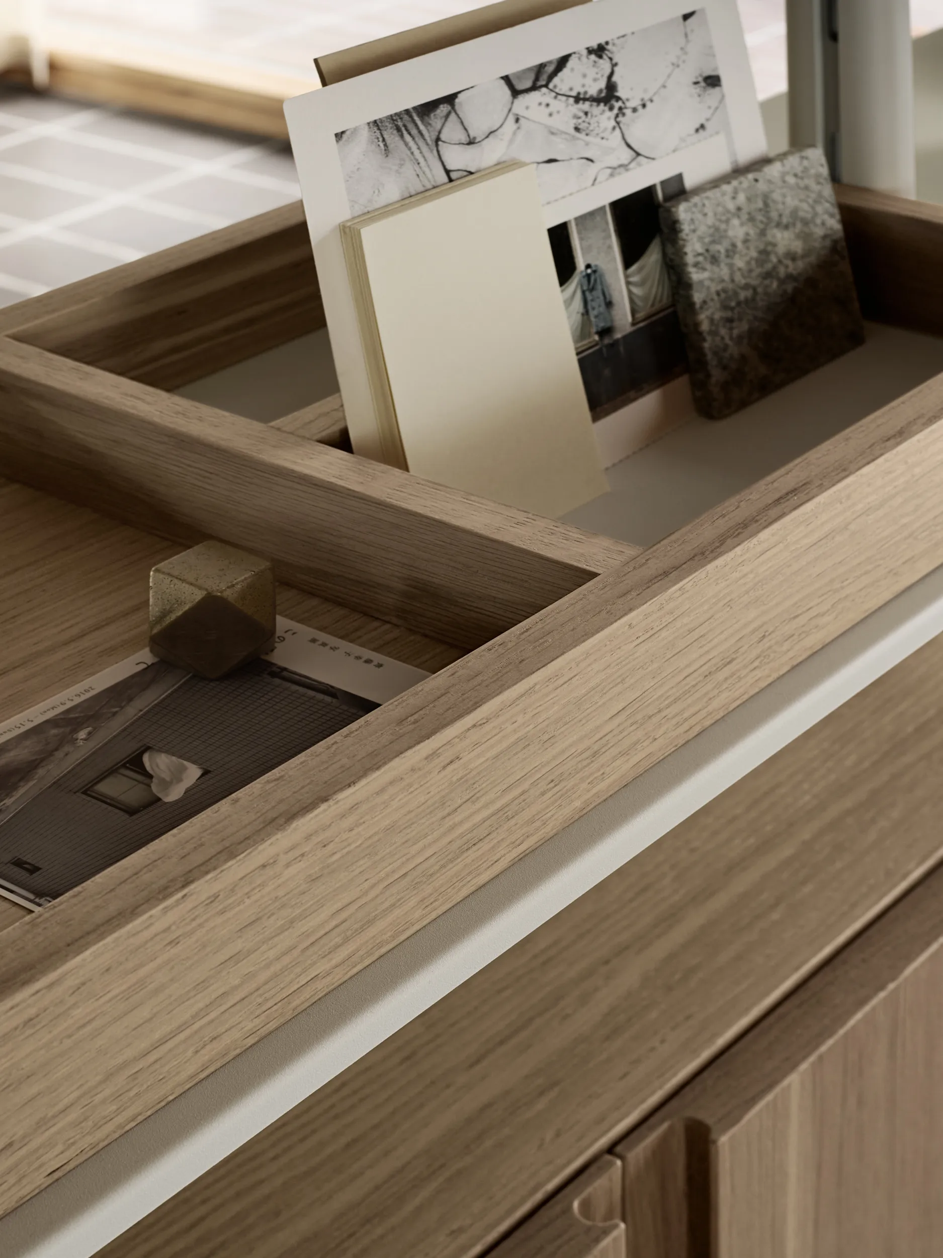 Pira G2 shelving system F C A White/Oak 256–264 cm Pira