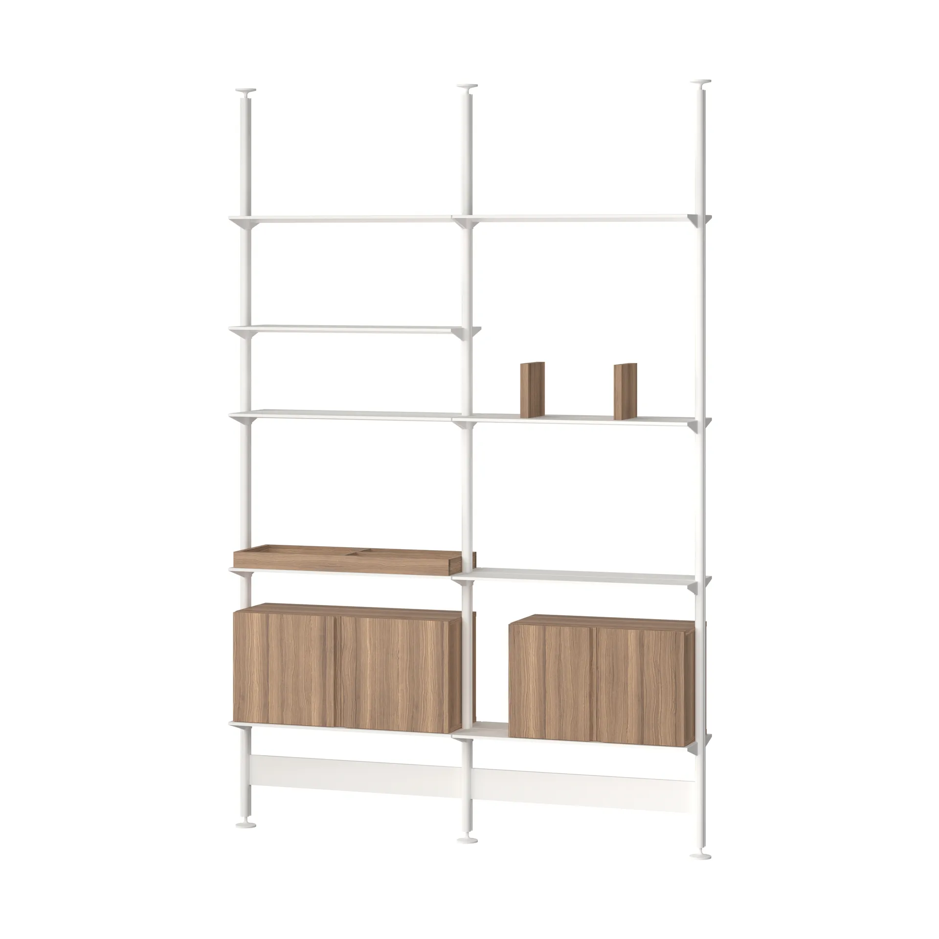 Pira G2 shelving system F C A White/Walnut 256–264 cm Pira