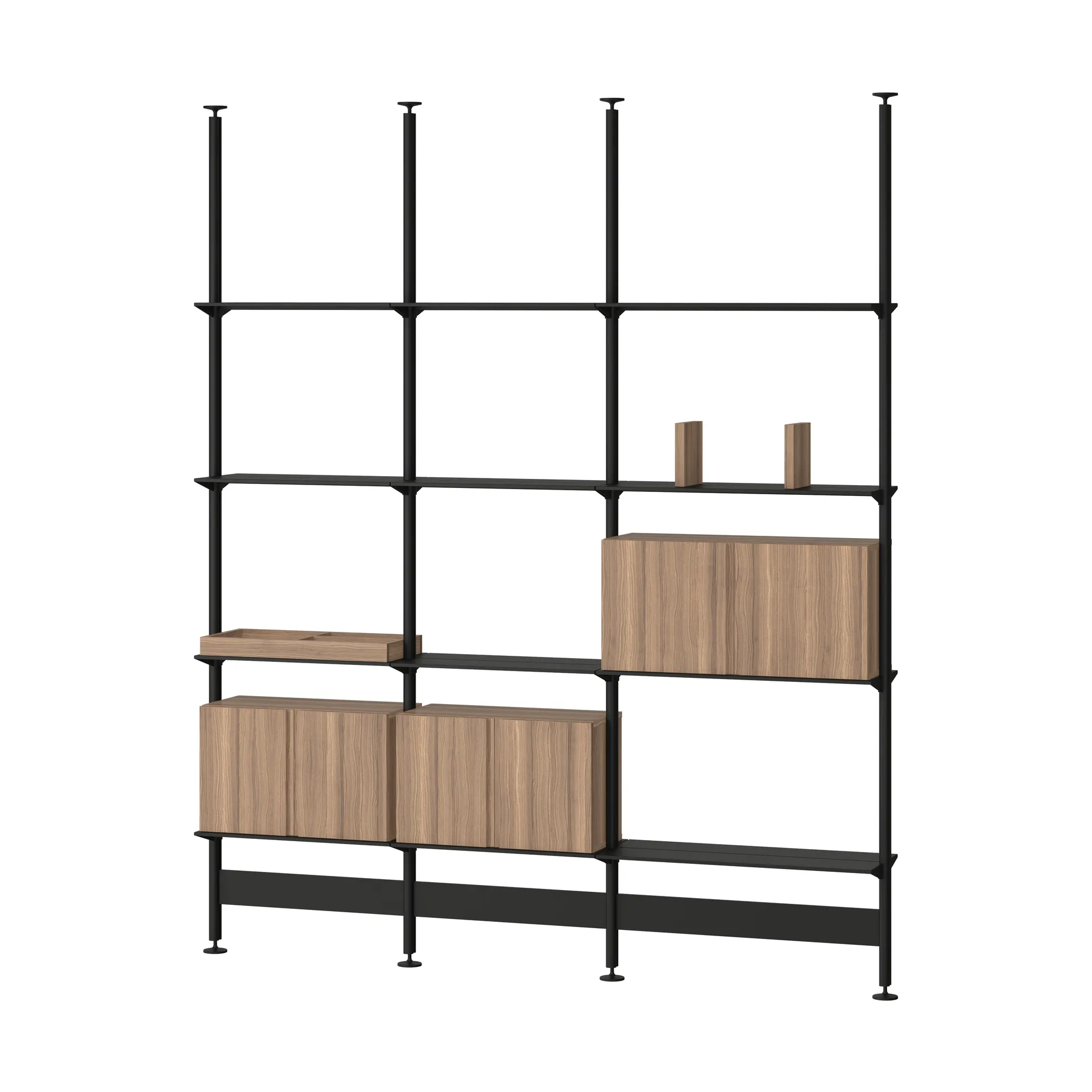 Pira G2 shelving system F C B Black/Walnut 240–247 cm Pira