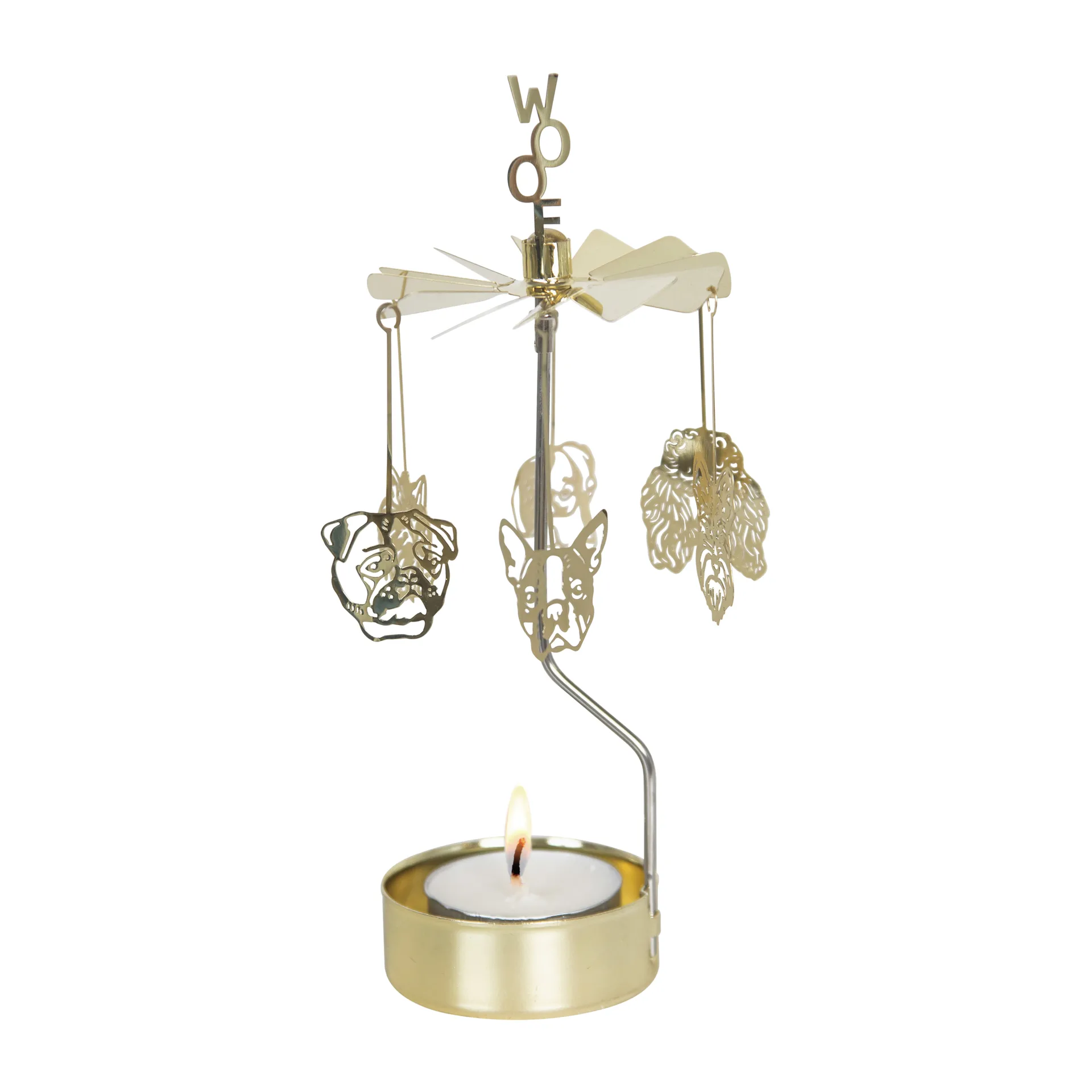 Dog family Angel Chimes, Gold Pluto Design