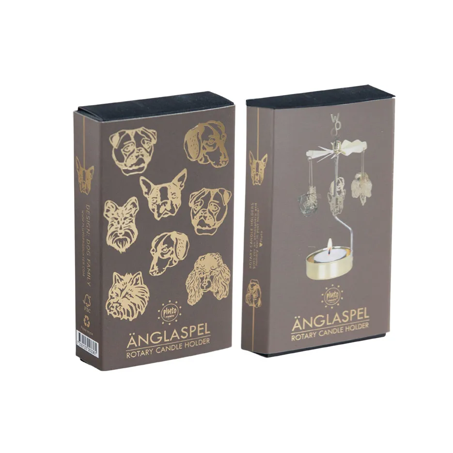 Dog family Angel Chimes, Gold Pluto Design