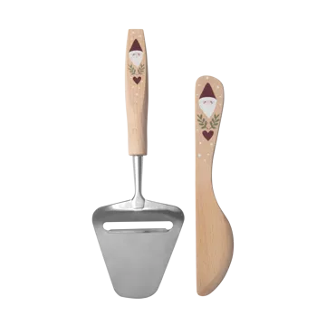Santa butter knife and cheese slicer 2 pieces - Beige - Pluto Design