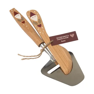 Santa butter knife and cheese slicer 2 pieces - Beige - Pluto Design