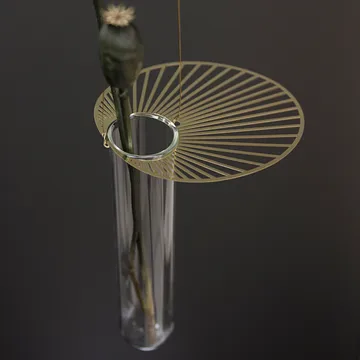 Sun hanging vase 15 cm - clear-gold - Pluto Design