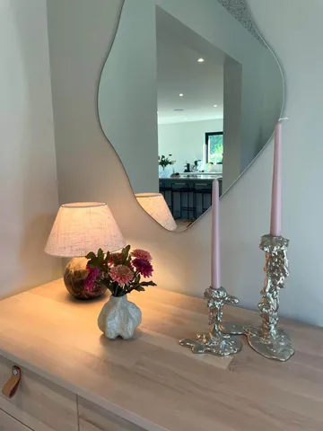 Drip candlestick L 25 cm - Silver - POLSPOTTEN