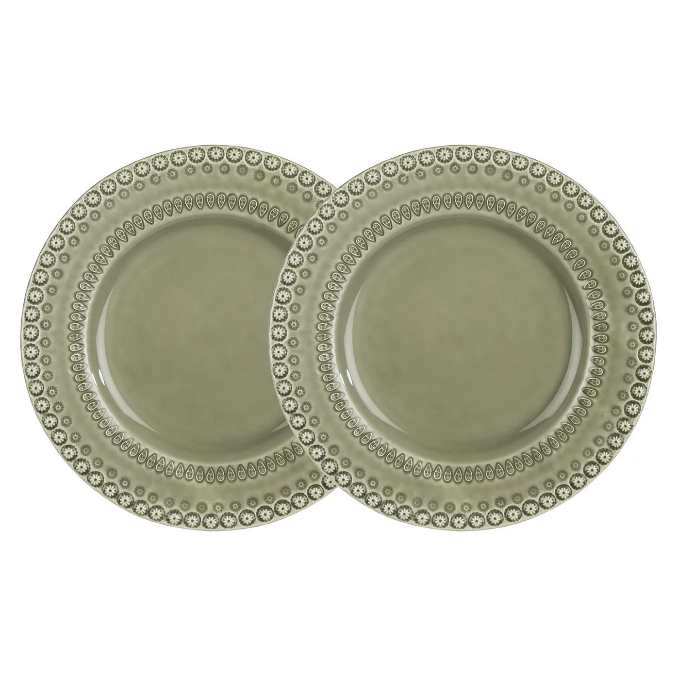 Daisy dinner plate Ø 29 cm 2-pack, faded army (green) PotteryJo