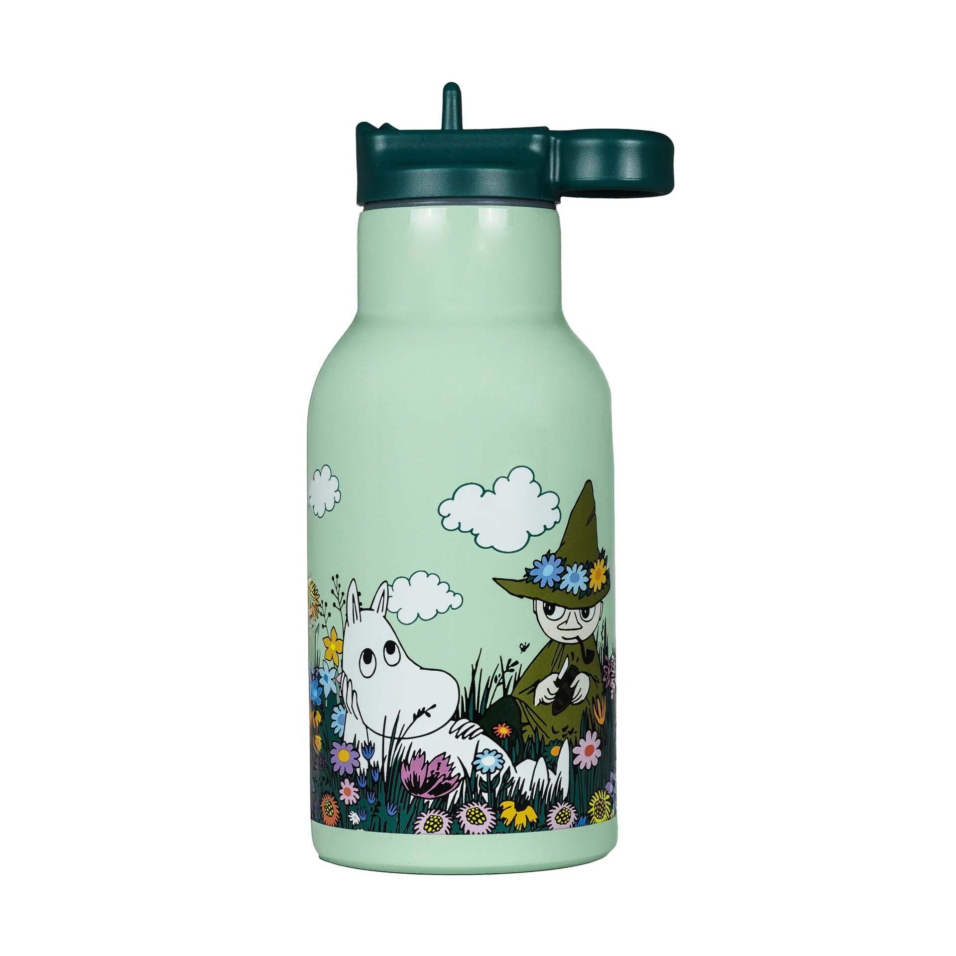 Moomin Meadow water bottle 34 cl, Green Rätt Start