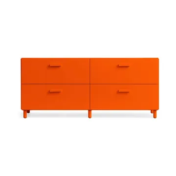 Relief low dresser with legs 123x46.6 cm orange - Relief