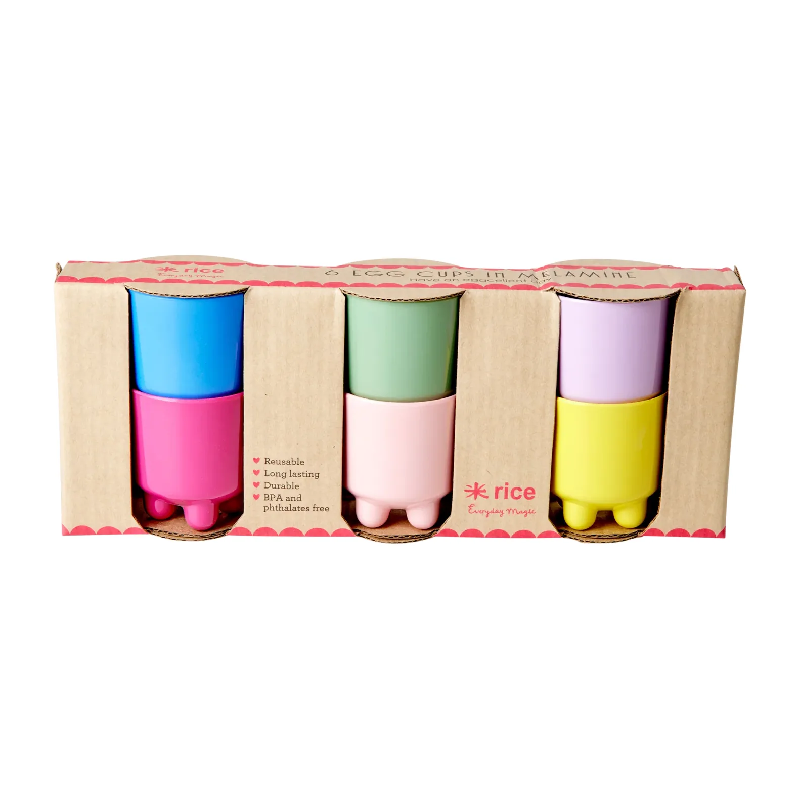 Rice egg cup melamin 6 pieces, Multicolor RICE