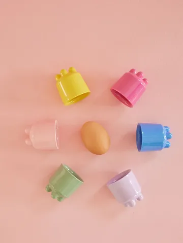 Rice egg cup melamin 6 pieces - Multicolor - RICE