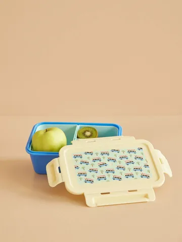 Rice lunch box with 3 compartments - Cars-blue - RICE