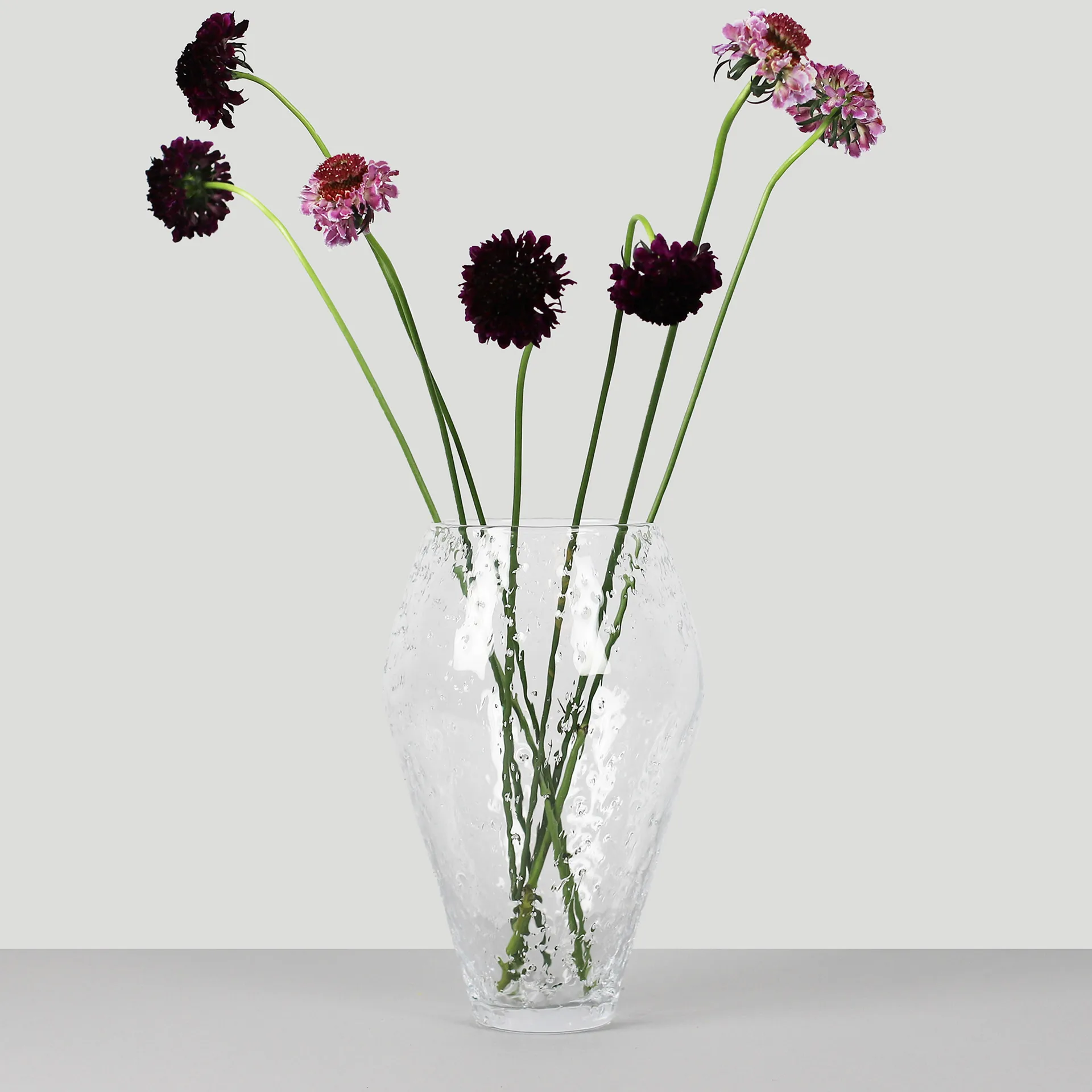 Crushed glass vase large, Clear Ro Collection