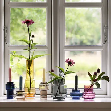 Glass candlestick no. 54 - indigo blue - Ro Collection