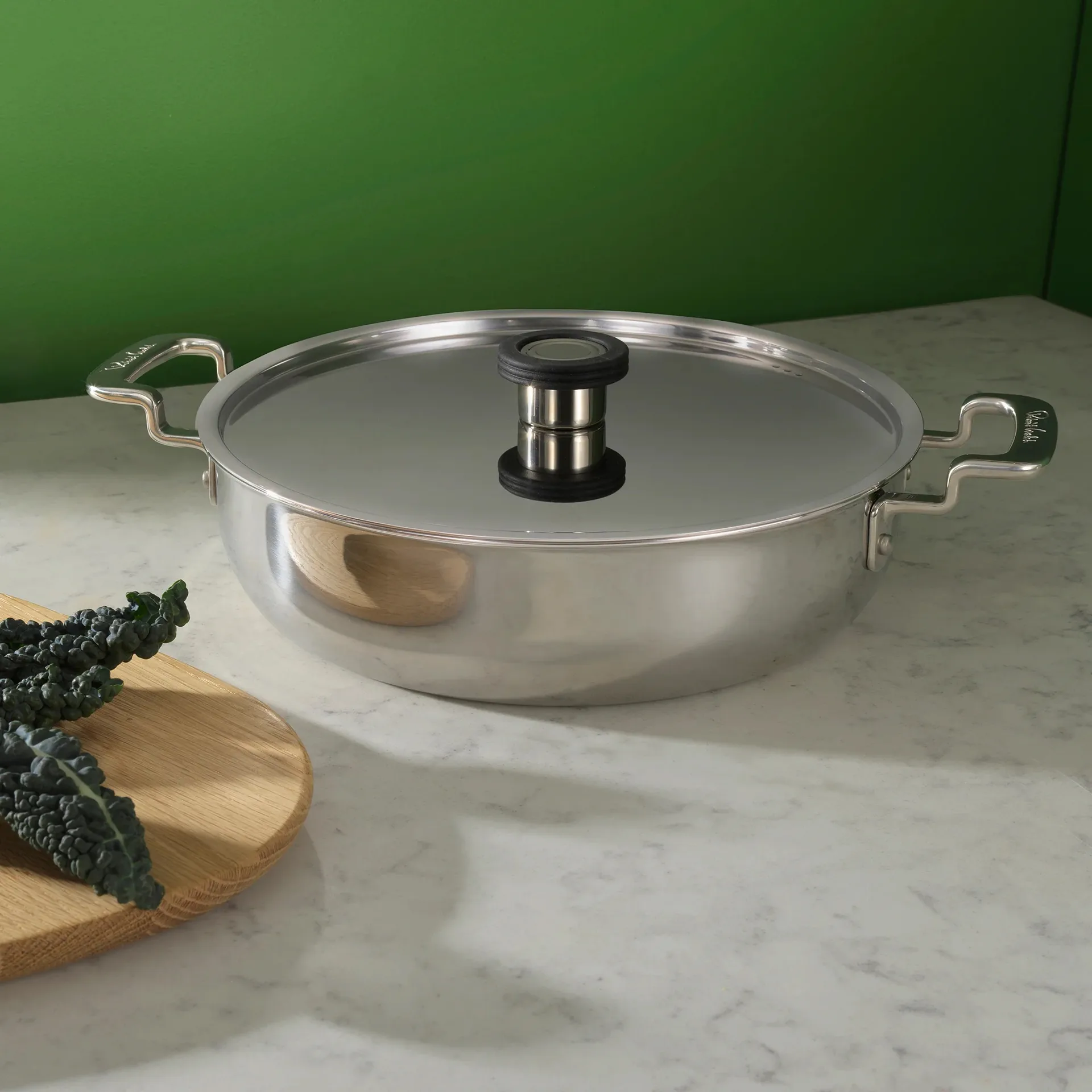 316 Series low casserole pot, Stainless steel, 28 cm Robert Welch