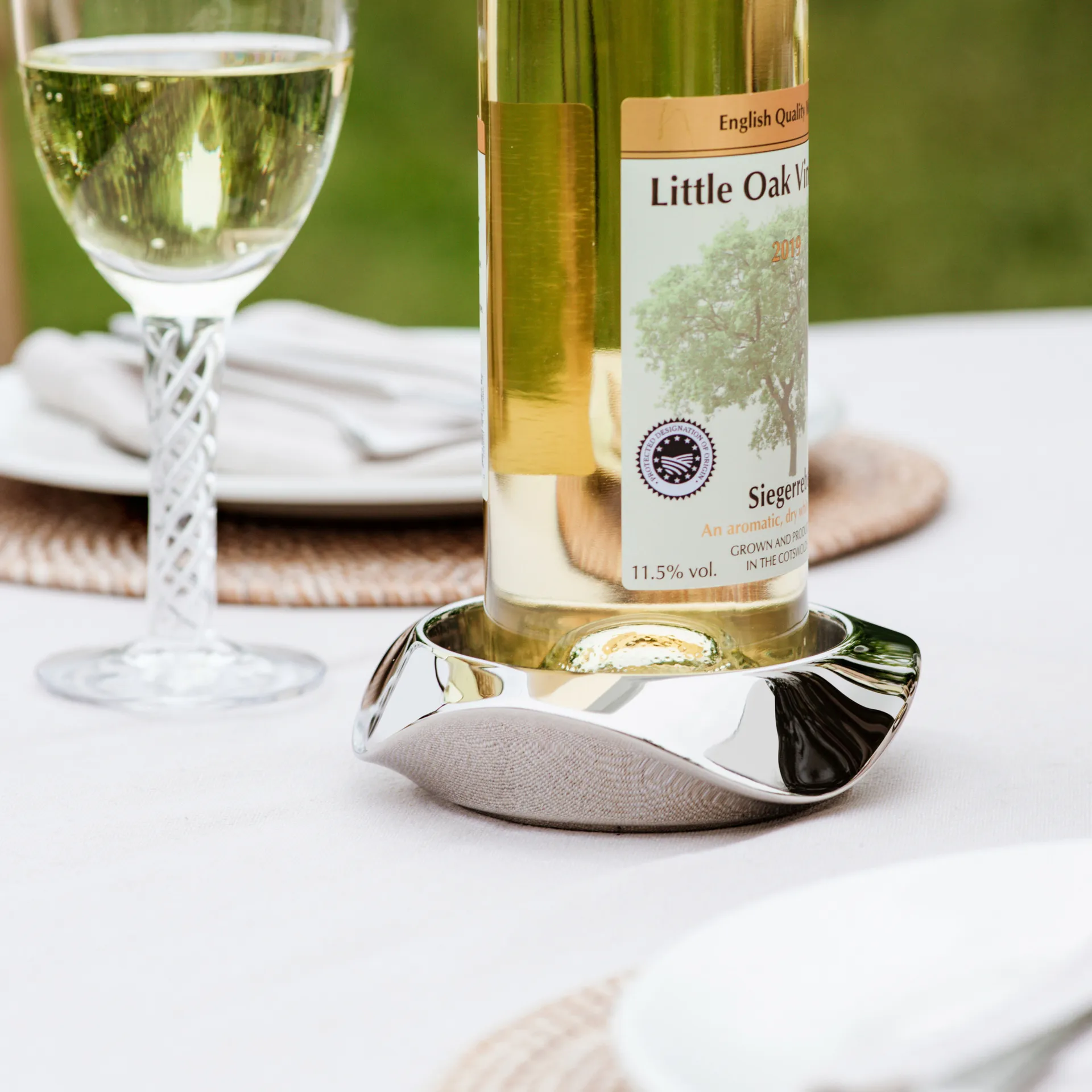 Drift coaster for wine bottle, Stainless steel Robert Welch