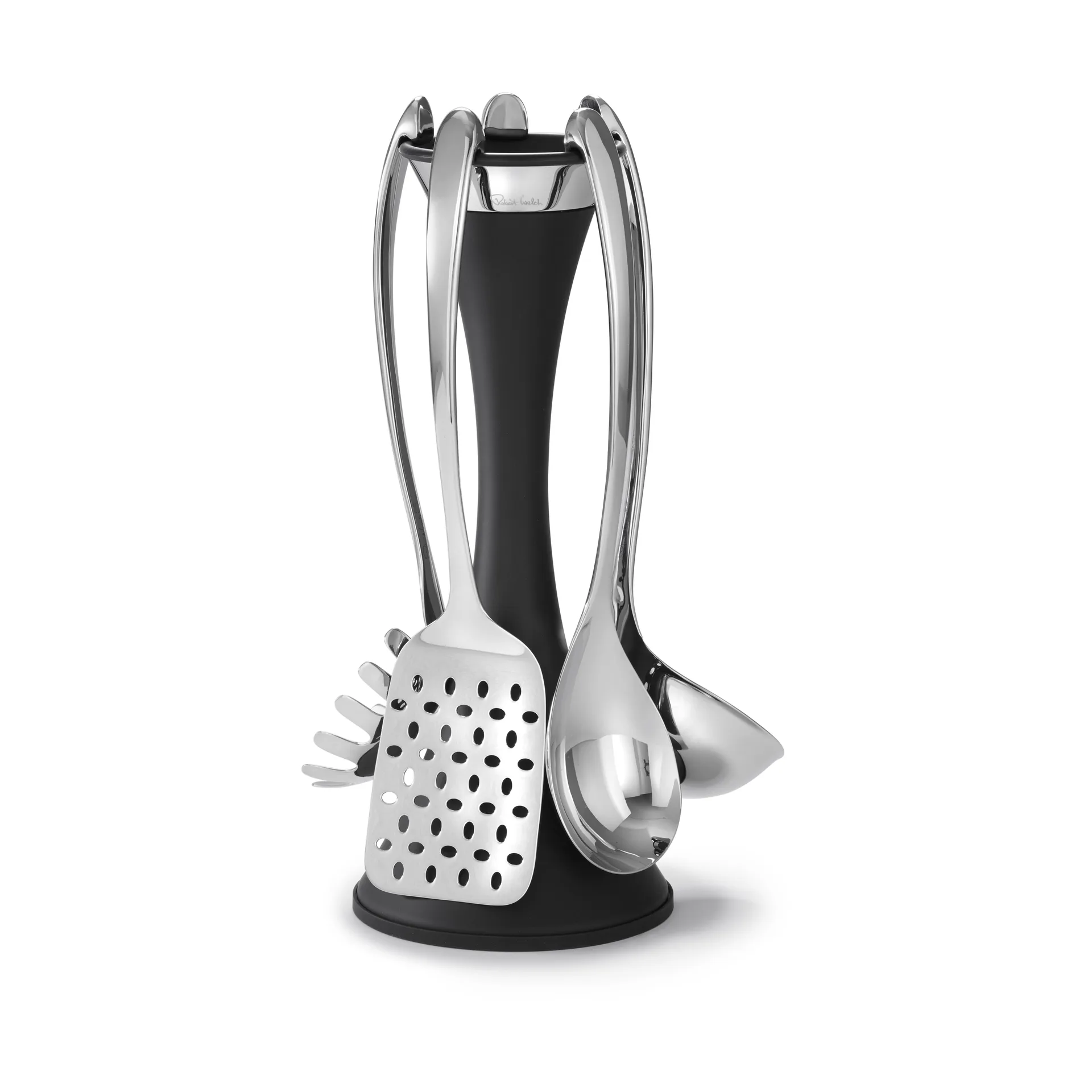 Robert Welch Signature kitchen utensil rack 6 piece set, Black Robert Welch