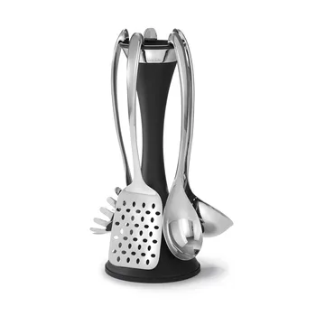 Robert Welch Signature kitchen utensil rack 6 piece set - Black - Robert Welch