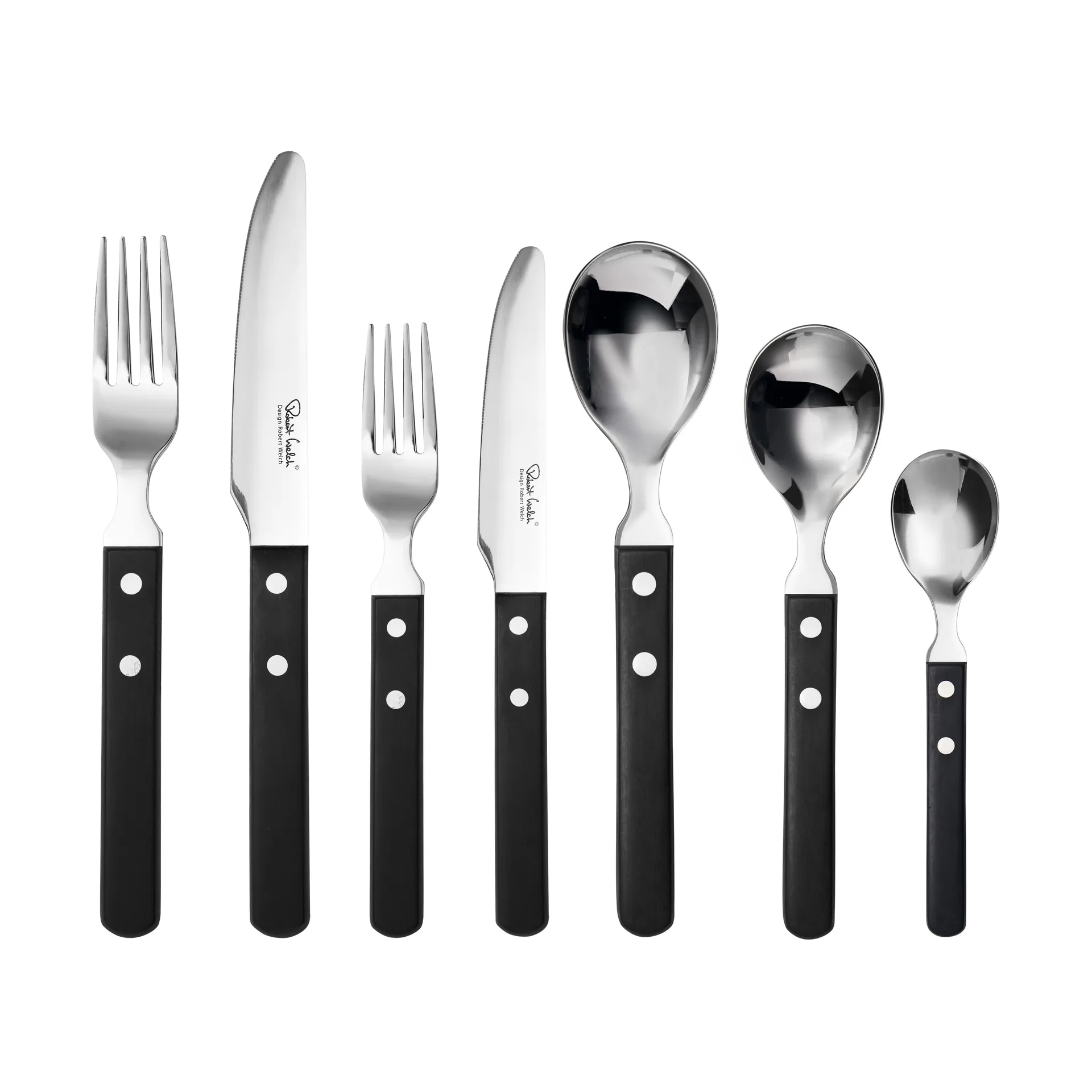 Trattoria cutlery set 56 pieces, Black Robert Welch