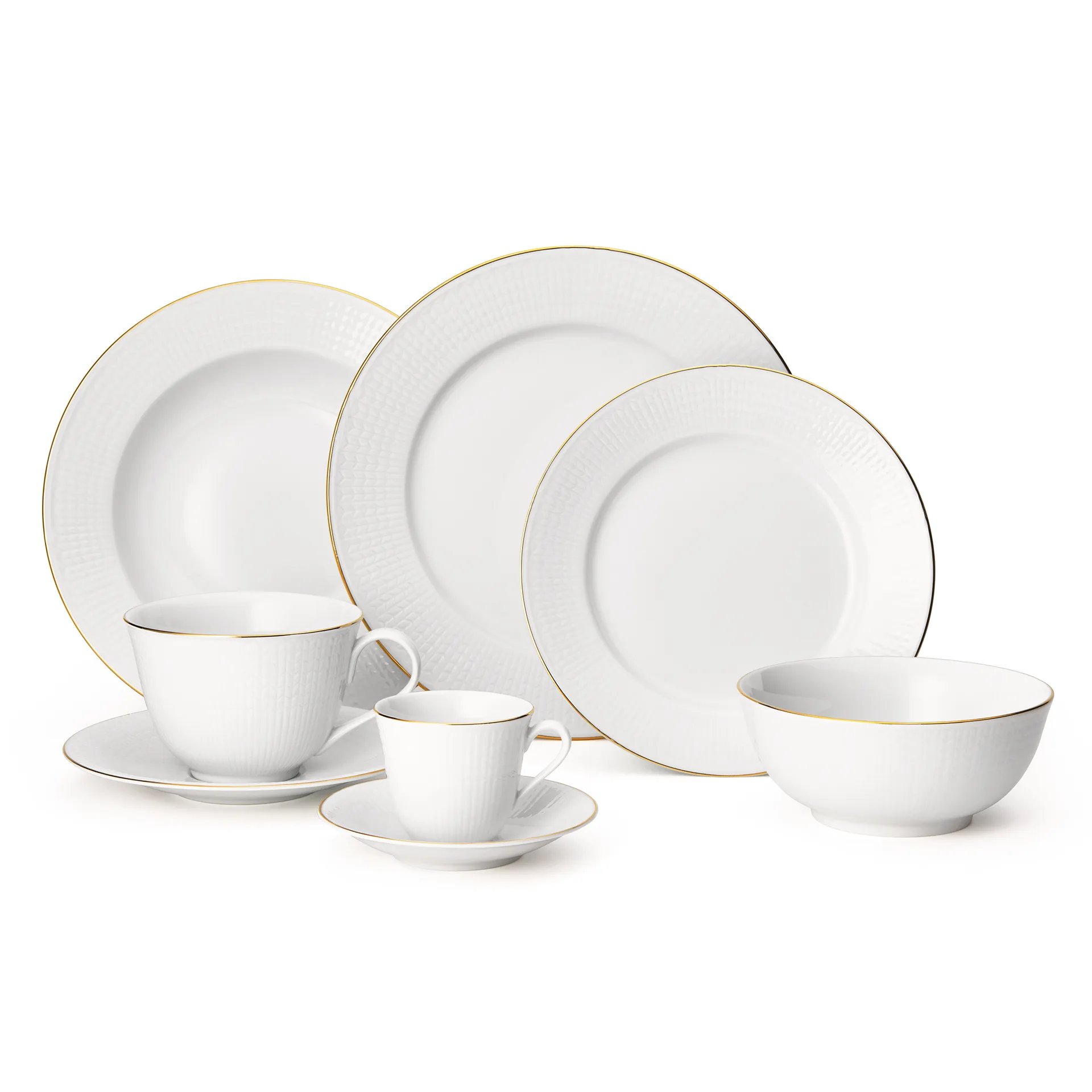 Swedish Grace Gala teacup with saucer, white Rörstrand
