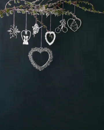 Karen Blixen Christmas decoration Heart with Christmas tree - Silver - Rosendahl