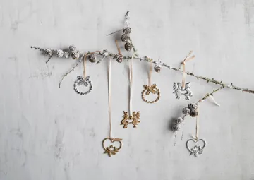Karen Blixen Holly hanging Christmas decoration - Silver plated - Rosendahl