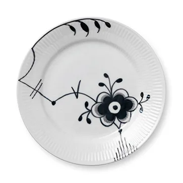 Black Fluted mega plate 6, Ø 19 cm Royal Copenhagen